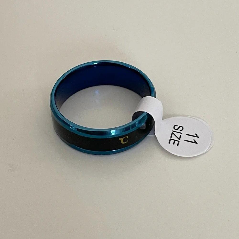 Men’s Celsius Body Temperature Blue and Black Ring Size 11